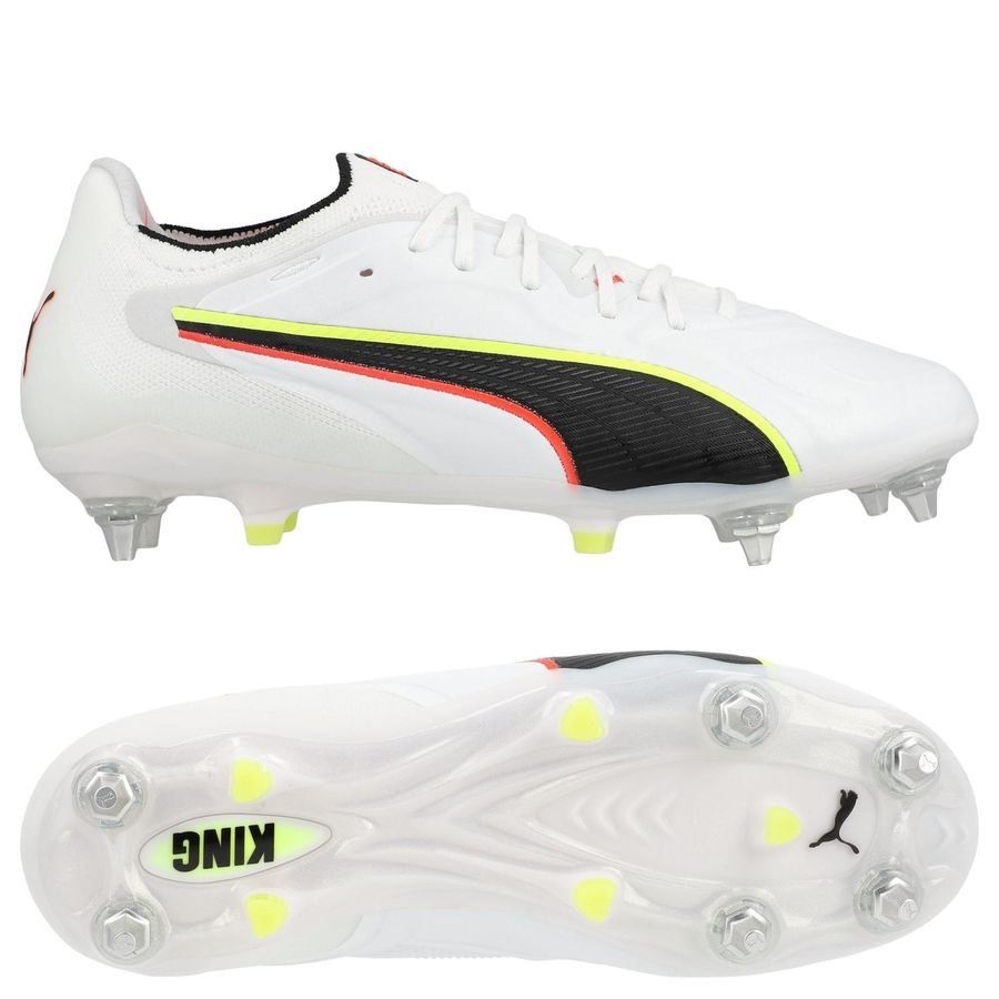 PUMA King 20 Ultimate SG Unleashed - PUMA White/Rojo/Amarillo