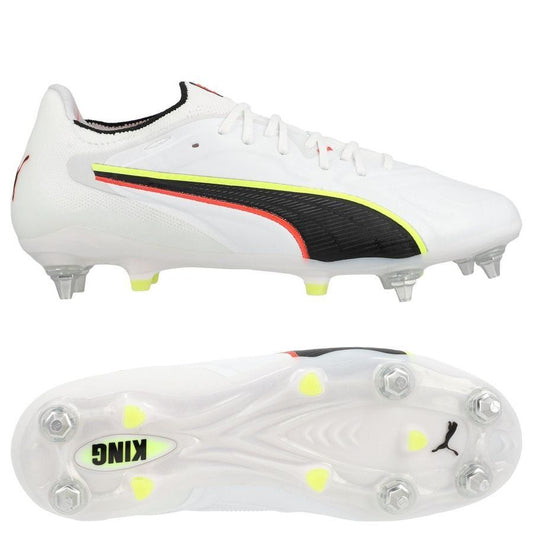 PUMA King 20 Ultimate SG Unleashed - PUMA White/Rojo/Amarillo