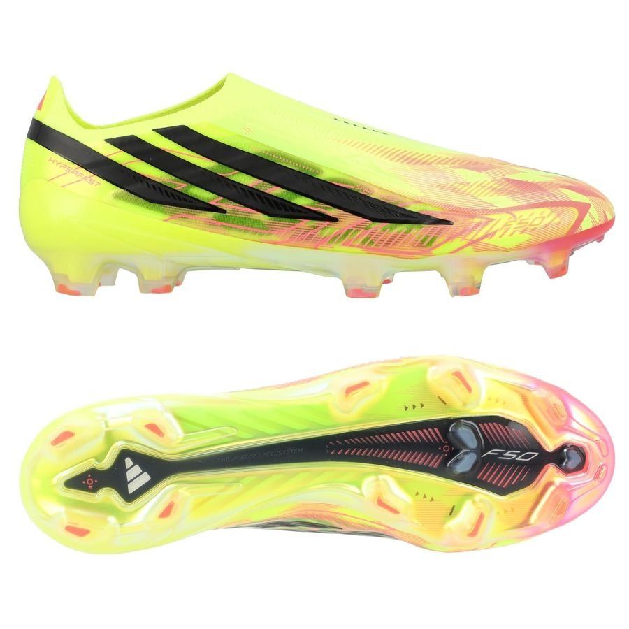 Adidas F50 Hyperfast Elite Laceless FG - Solar Yellow/Core Black/Solar Turquoise