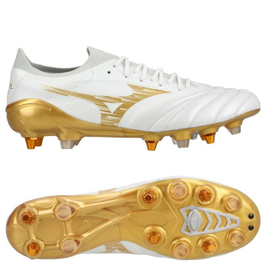 Mizuno Morelia Neo IV Beta Elite SG Bright Gold - Blanco/Oro/Cool Grey