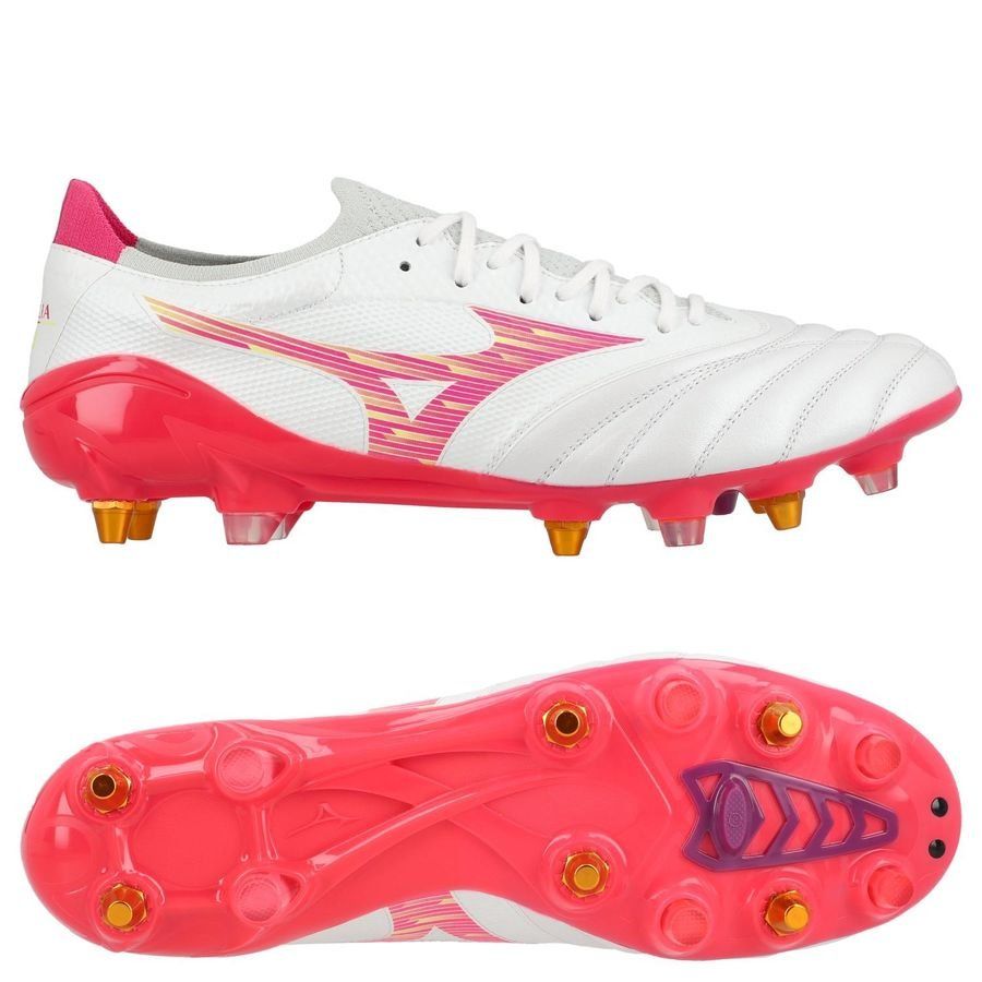 Mizuno Morelia Neo IV Beta Elite SG Blazing Flair - Blanco/Pink Tetra/Fucsia Púrpura