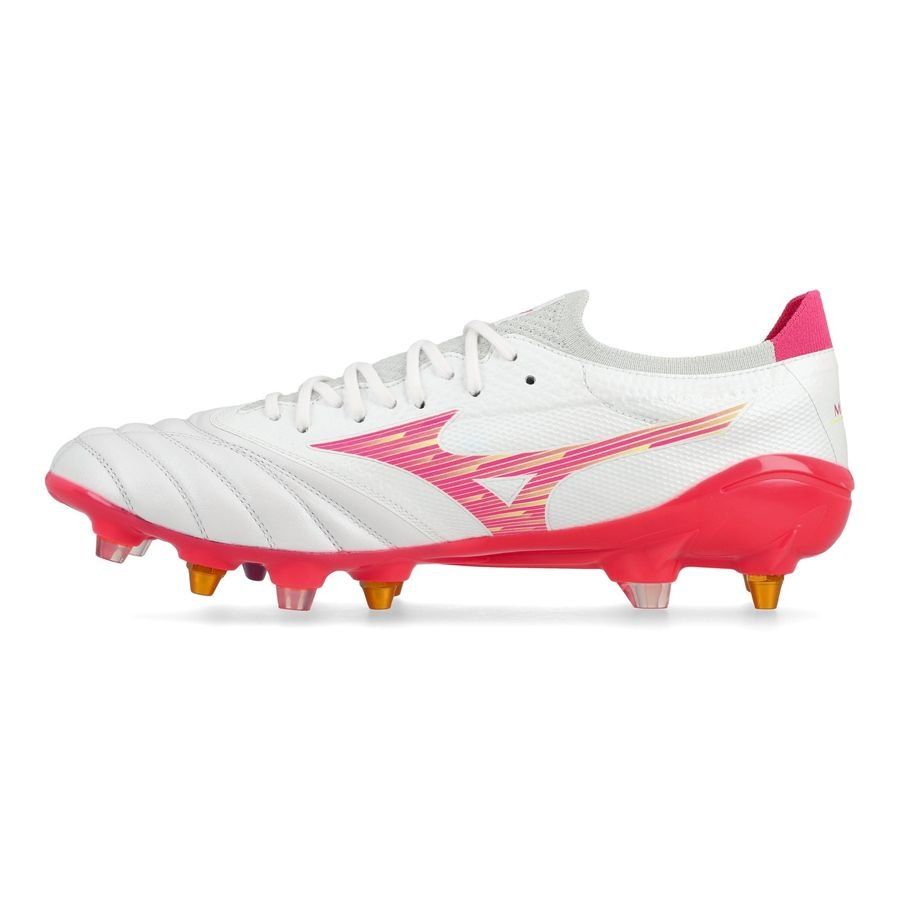 Mizuno Morelia Neo IV Beta Elite SG Blazing Flair - Blanco/Pink Tetra/Fucsia Púrpura