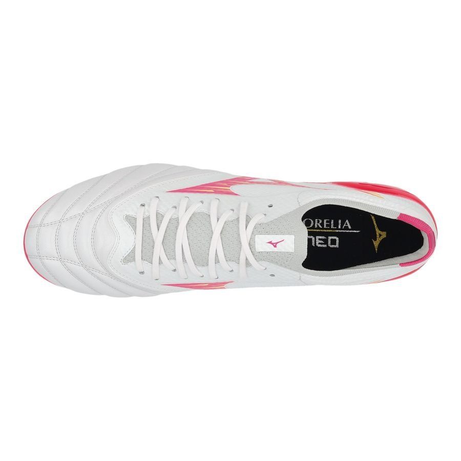 Mizuno Morelia Neo IV Beta Elite SG Blazing Flair - Blanco/Pink Tetra/Fucsia Púrpura