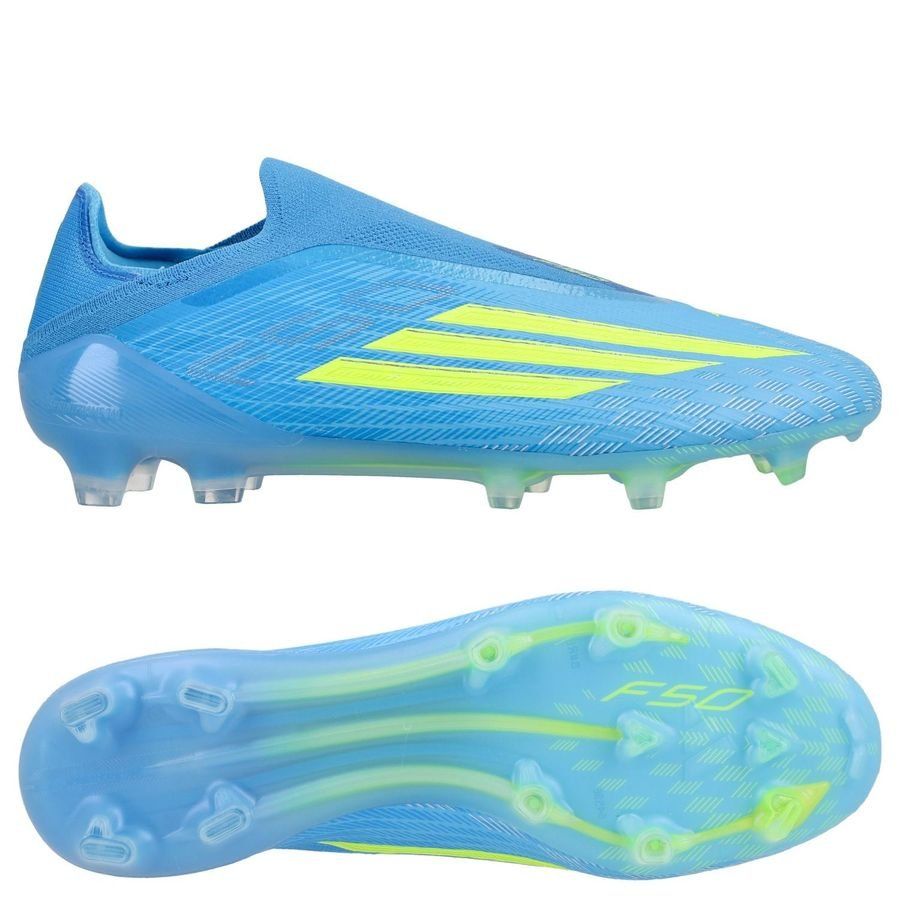 Adidas F50 Elite Laceless FG Ice Cold Precision - Lucid Ray Blue/Amarillo solar/Light Utility Aqua