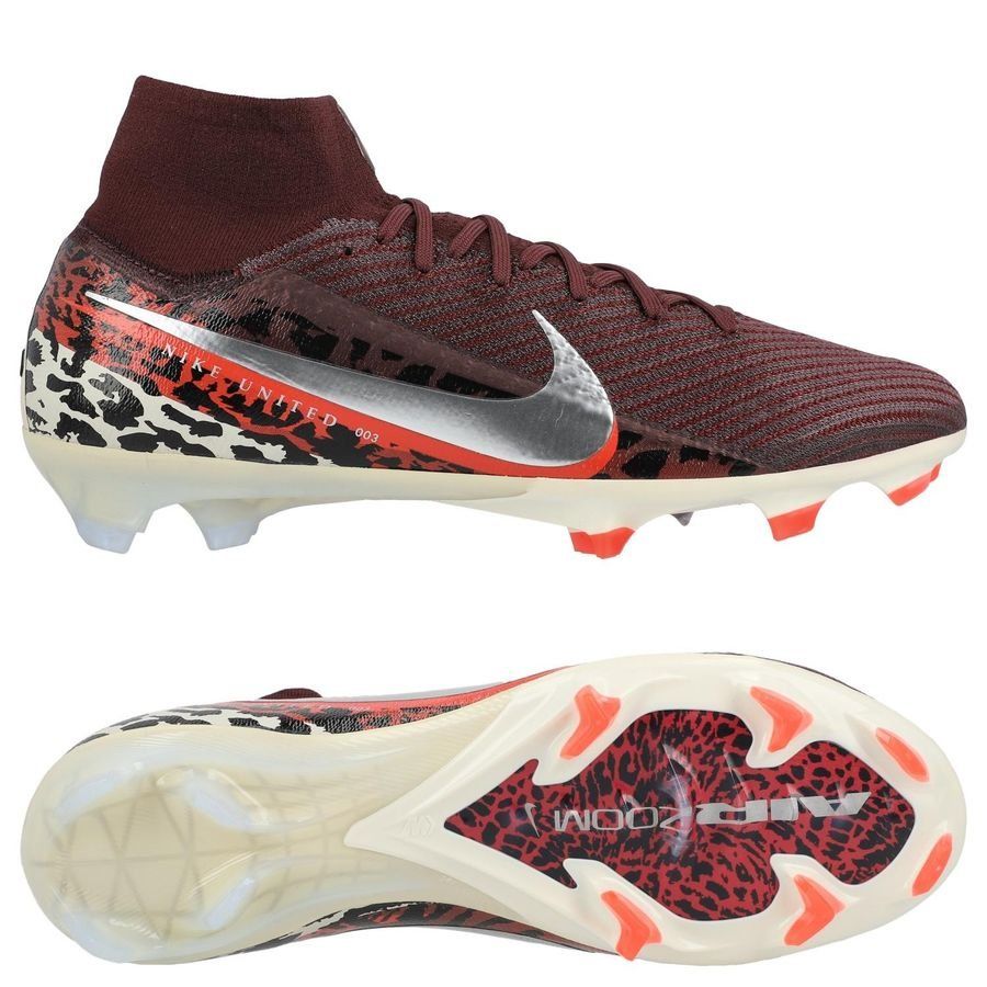 Nike Air Zoom Mercurial Superfly 10 Elite FG United - Burgundy Crush/Plata metalizada/Universal Red/Fósil
