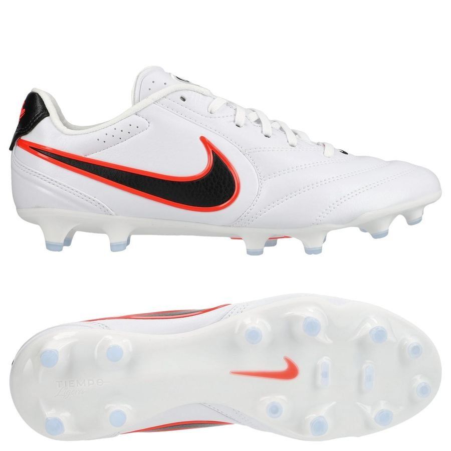 Nike Tiempo Ligera Profesional FG - Blanco/Negro/Carmesí brillante