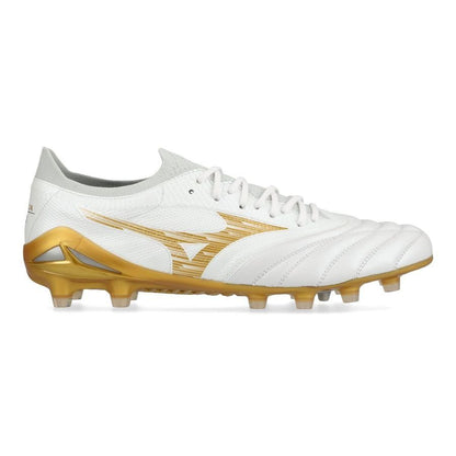 Mizuno Morelia Neo IV Beta Elite FG Bright Gold - Blanco/Oro/Cool Grey