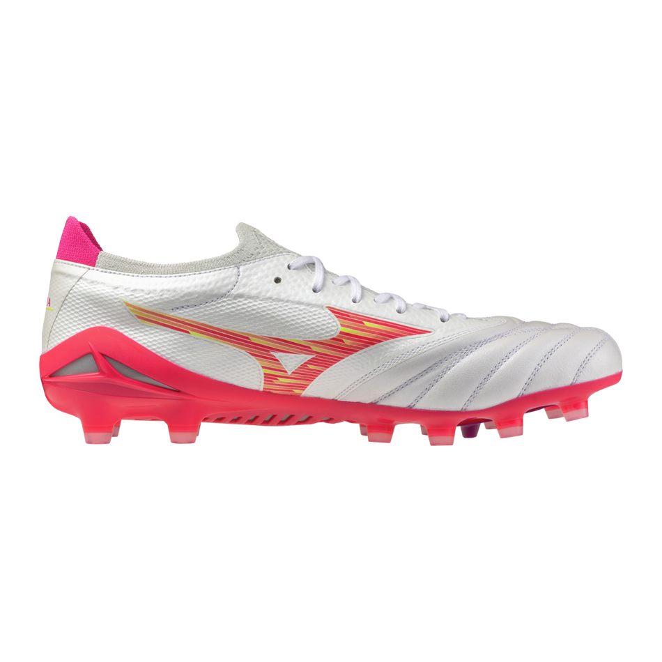 Mizuno Morelia Neo IV Beta Elite FG Blazing Flair - Blanco/Pink Tetra/Fucsia Púrpura