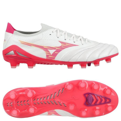 Mizuno Morelia Neo IV Beta Elite FG Blazing Flair - Blanco/Pink Tetra/Fucsia Púrpura