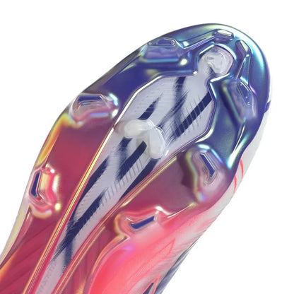 Adidas F50 Hyperfast Elite Laceless FG Chaos vs Control - Footwear White/Solar Purple/Solar Turbo