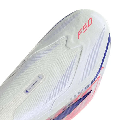 Adidas F50 Hyperfast Elite Laceless FG Chaos vs Control - Footwear White/Solar Purple/Solar Turbo